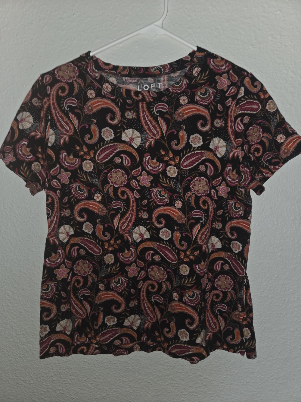 LOFT Lot Of 2 Paisley Short Sleeve Top-Medium